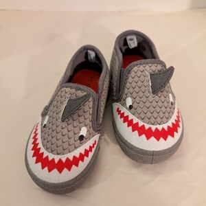 Carter's Toddler Boy Gray Shark Slip-On Sneakers in Size 7